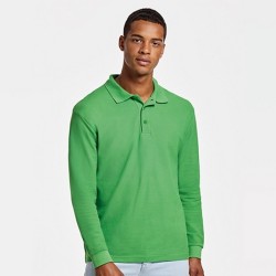ESTRELLA L/S - Polo manches longues, col et poignets en côte 1x1, Patte de boutonnage 3 boutons ton sur ton