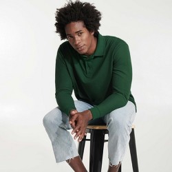 CARPE  - Polo manches longues avec col et bord de manche en côte 1x1