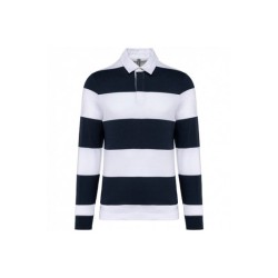 Polo rayé manches longues unisexe
