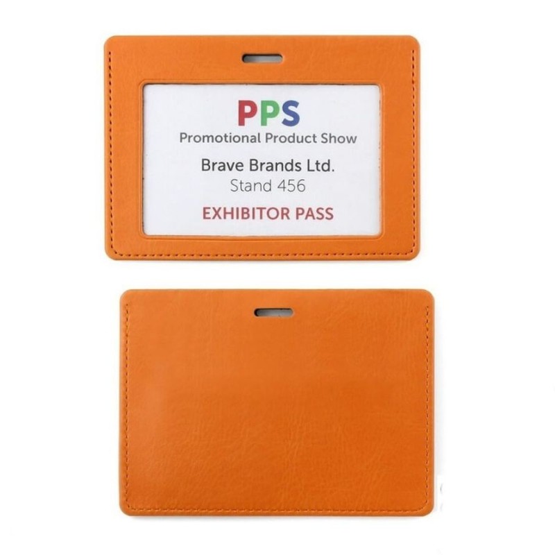 Porte-badge paysage en cuir