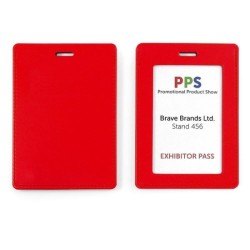 Porte-badge portrait en cuir