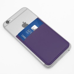 Porte-carte adhésif en cuir