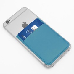 Porte-carte adhésif en cuir