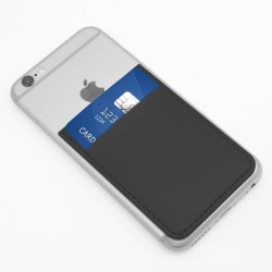 Porte-carte adhésif en cuir