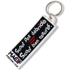 Porte-clés en pvc souple en relief - toucher gomme