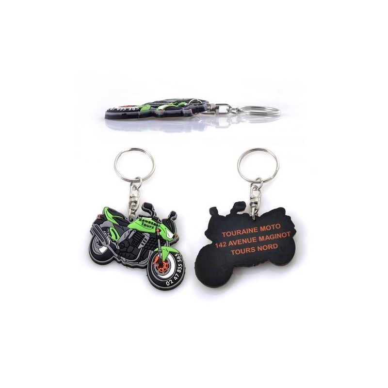 Porte-clés PVC souple 3D fond plat, 70 x 50 mm