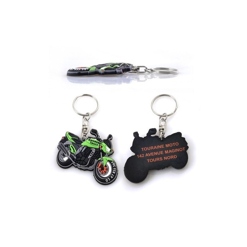 Porte-clés PVC souple 3D fond plat,  50 x 30 mm