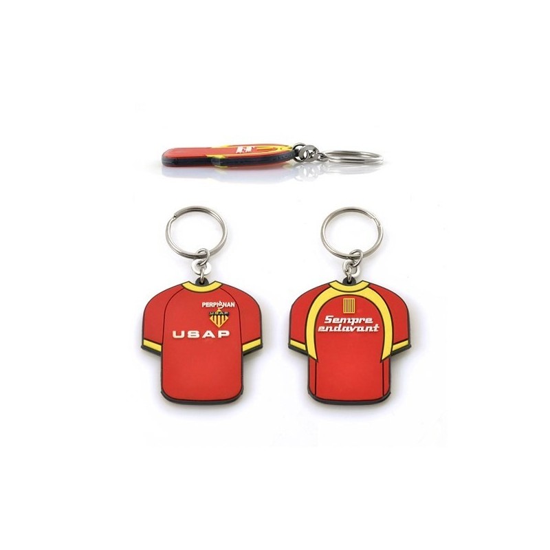 Porte-clés PVC souple 2D 2 faces, 70 x 50 mm