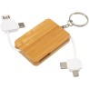 Câble de chargement porte-clés en bambou rétractable 6-en-1