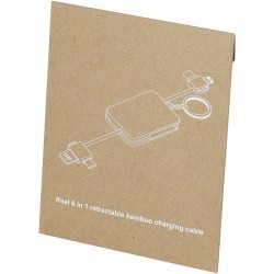 Câble de chargement porte-clés en bambou rétractable 6-en-1