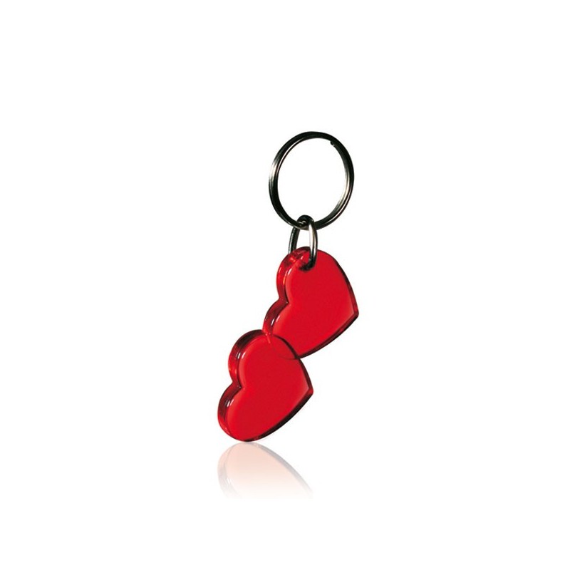 Porte-clés coeur double