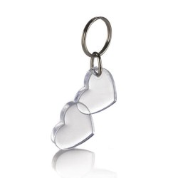 Porte-clés coeur double