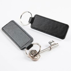 Porte clé languette en cuir