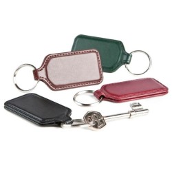 Porte clé rectangulaire en cuir