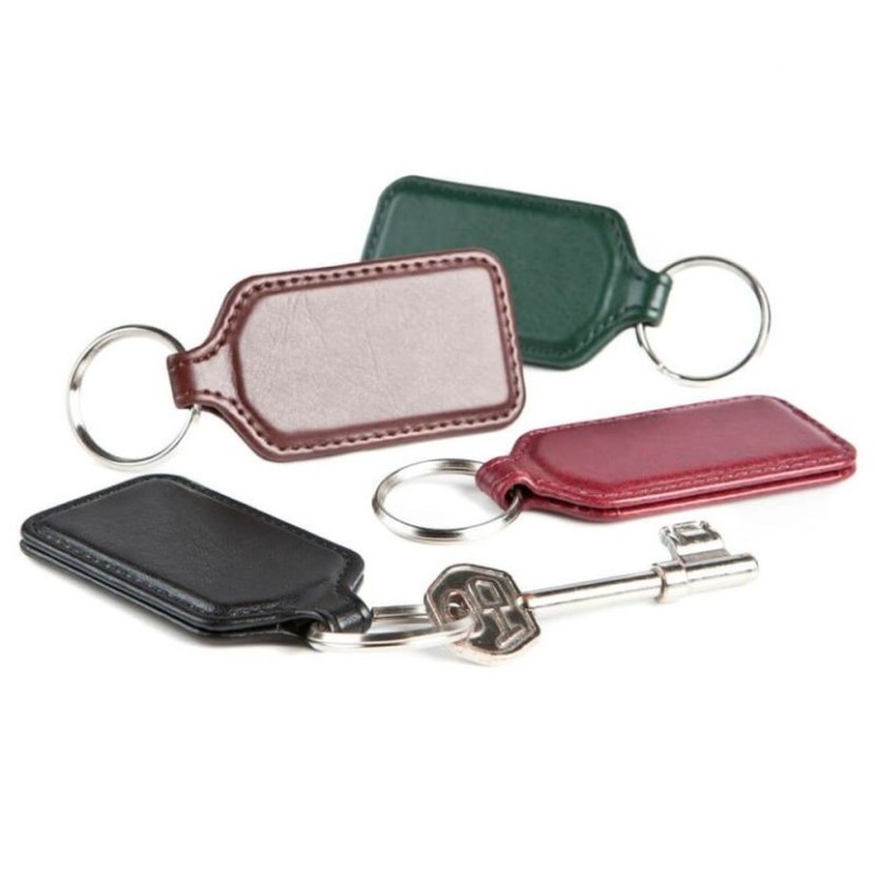 Porte clé rectangulaire en cuir