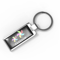 Porte-clés rectangle doming