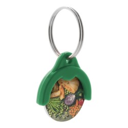 Porte-clés jeton de caddie avec impression quadri