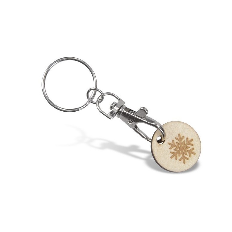 Porte-clés jeton en bois