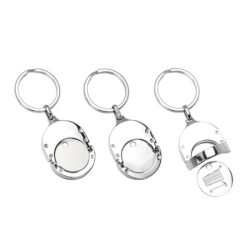 Porte-clés jeton 1 euro en métal