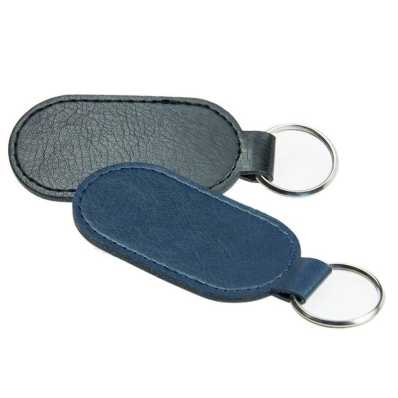 Porte clé ovale en cuir