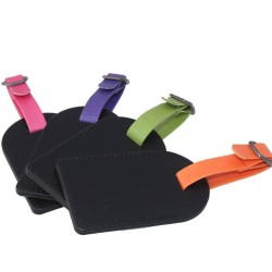 Porte-étiquette en cuir avec volet