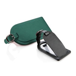 Porte-étiquette en cuir avec volet