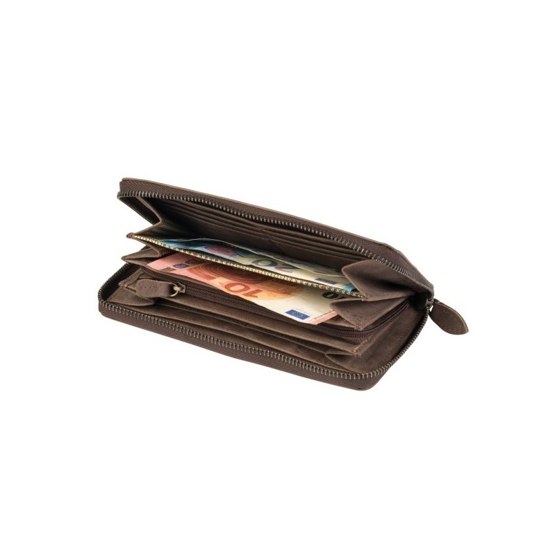 Porte-monnaie en cuir véritable anti-RFID