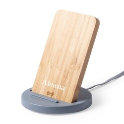 Support ciment et bambou avec charge sans fil 5w