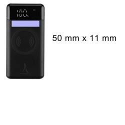 MUSEN - Batterie Powerbank avec Charge à Induction Sans Fil 10,000 mAh + 2 Ports USB, Noir