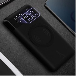 MUSEN - Batterie Powerbank avec Charge à Induction Sans Fil 10,000 mAh + 2 Ports USB, Noir