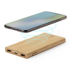 Batterie externe sans fil 6000 mah bambou