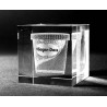 Presse-papier en verre  rectangle avec gravure laser 3d