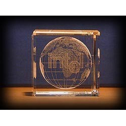 Presse-papier en verre  rectangle avec gravure laser 3d