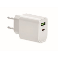 Chargeur 18W 2 ports, prise UE