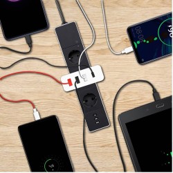 SHI - Chargeur Secteur Prise Murale  à Charge Rapide  avec 4 Ports USB