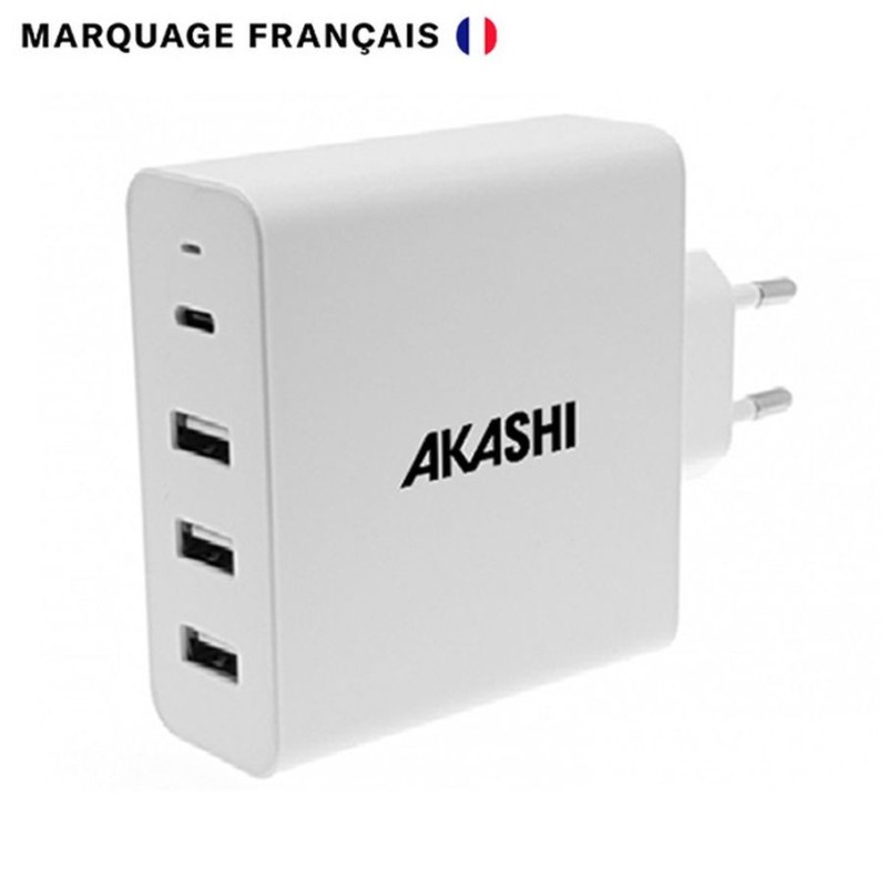 YORIYOI - Chargeur Secteur Intelligent 6A - 3 USB et TYPE-C 60W