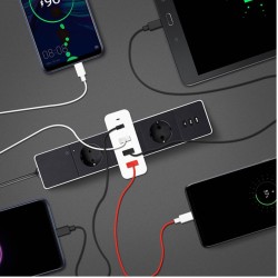 YORIYOI - Chargeur Secteur Intelligent 6A - 3 USB et TYPE-C 60W