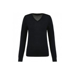 Pull Mérinos col V femme