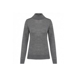 Pull Mérinos col roulé femme