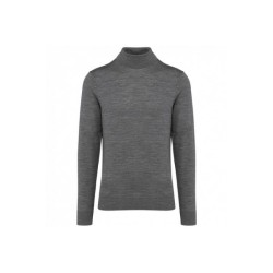 Pull Mérinos col roulé homme