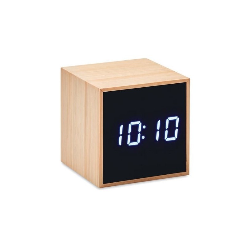  Réveil LED boîtier en bambou