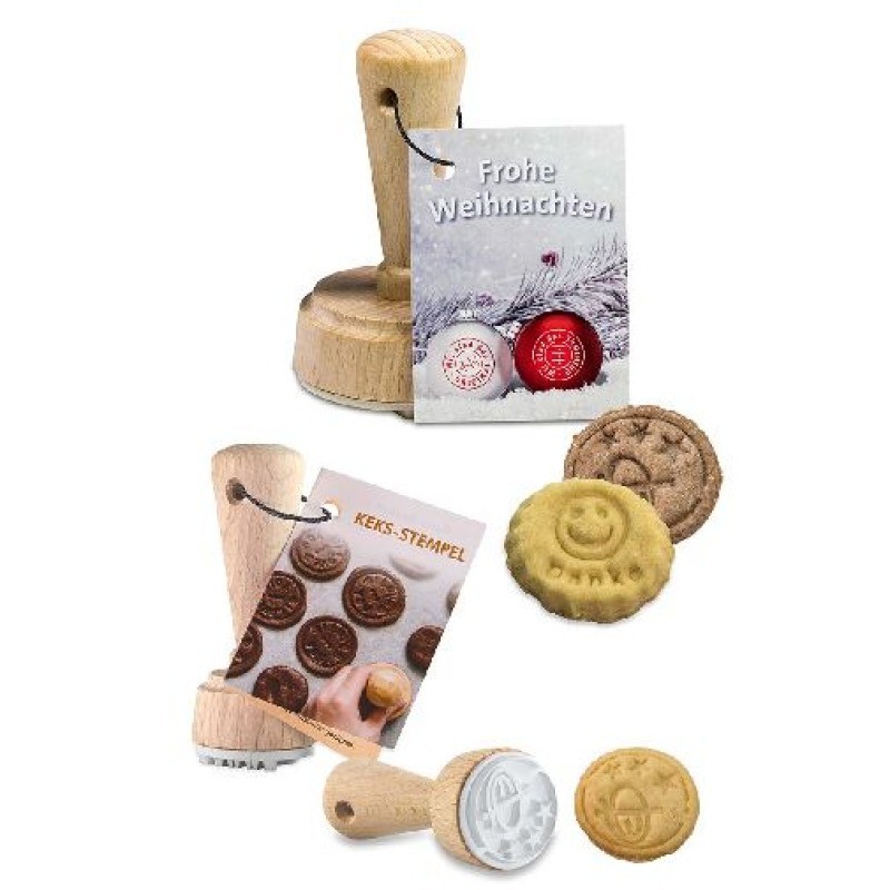 Tampon pour biscuit, diam 55 mm, avec moule à gateaux - gravure laser sur le manche