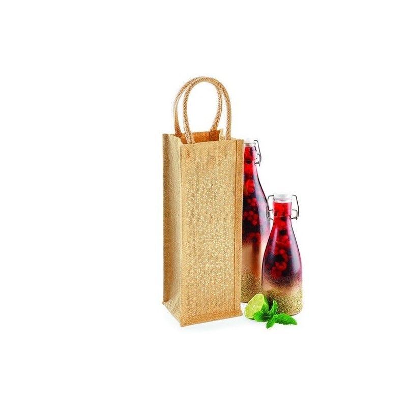 Shimmer Jute Bottle Bag - Sac à bouteille scintillant