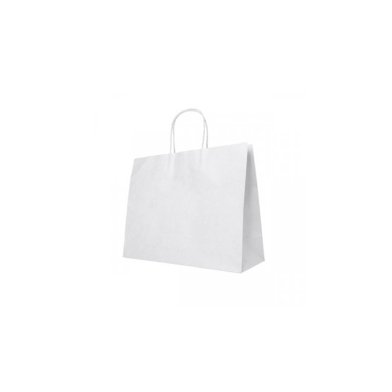Grand sac en papier kraft blanc 40 x 34 x 11 cm