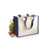 Cabas bicolore pour shopping en toile de jute