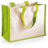 Cabas bicolore pour shopping en toile de jute
