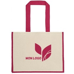 Sac shopping en coton et jute sunset