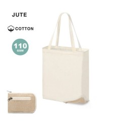 Tote bag pliable jute et coton