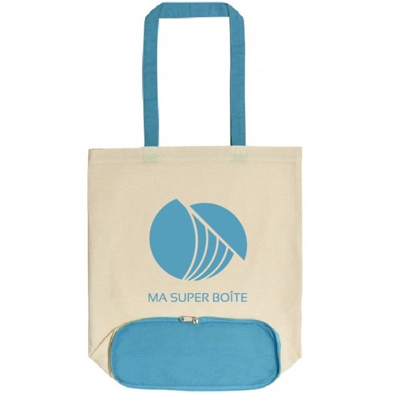 Sac pliable en coton bicolore