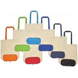 Sac pliable en coton bicolore